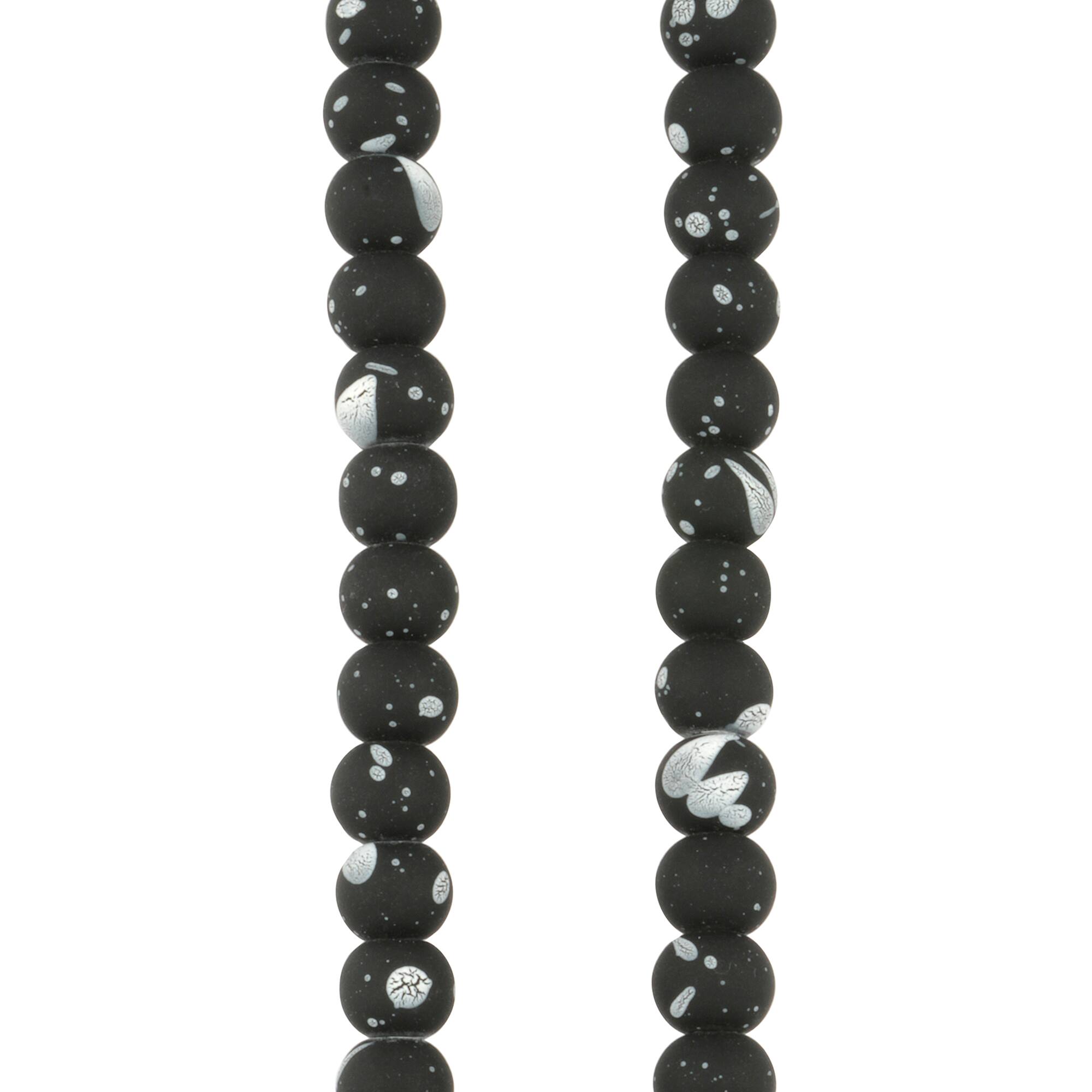 White Matte Glass Round Beads